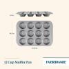 imageFarberware 12c Nonstick Nonstick Bakeware Muffin Pan Gray12 Cup Muffin