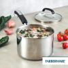 imageFarberware Brilliance Stainless Steel SaucepanSaucepot with Glass Lid 3 Quart Dishwasher Safe and Induction Ready Compatible with All Cooktops Stainless SteelSaucepan 3 Quart