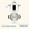 imageFarberware Brilliance Stainless Steel SaucepanSaucepot with Glass Lid 3 Quart Dishwasher Safe and Induction Ready Compatible with All Cooktops Stainless SteelStockpot 8 Quart