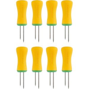 imageFarberware Barbecue Interlock Soft Grip Corn Holders 8 Piece Yellow8 CT