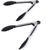 imageFarberware Classic Stainless Steel Tongs Set Of 2 BlackMini Nylon Tipped Tongs