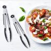 imageFarberware Classic Stainless Steel Tongs Set Of 2 BlackMini Nylon Tipped Tongs