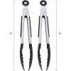 imageFarberware Classic Stainless Steel Tongs Set Of 2 BlackMini Nylon Tipped Tongs