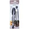 imageFarberware Classic Stainless Steel Tongs Set Of 2 BlackMini Nylon Tipped Tongs