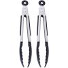 imageFarberware Classic Stainless Steel Tongs Set Of 2 BlackMini Nylon Tipped Tongs