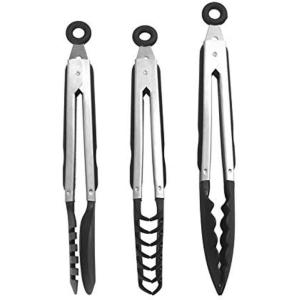 imageFarberware Classic Stainless Steel Tongs Set Of 2 BlackNylon Tipped Tongs