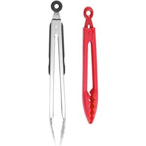 imageFarberware Classic Stainless Steel Tongs Set Of 2 BlackNylon and Stainless Steel Tongs