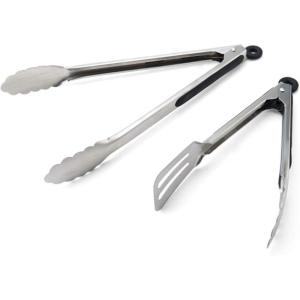 imageFarberware Classic Stainless Steel Tongs Set Of 2 BlackStainless Steel Tongs