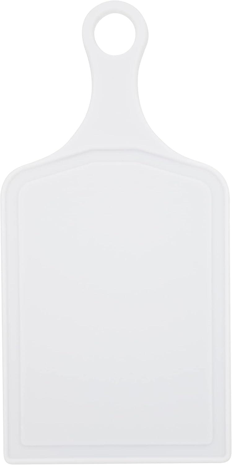 imageFarberware 3Piece Plastic Cutting Board Set DishwasherSafe Poly Chopping Board for Kitchen with Paddle Charcuterie Board Set WhiteSet
