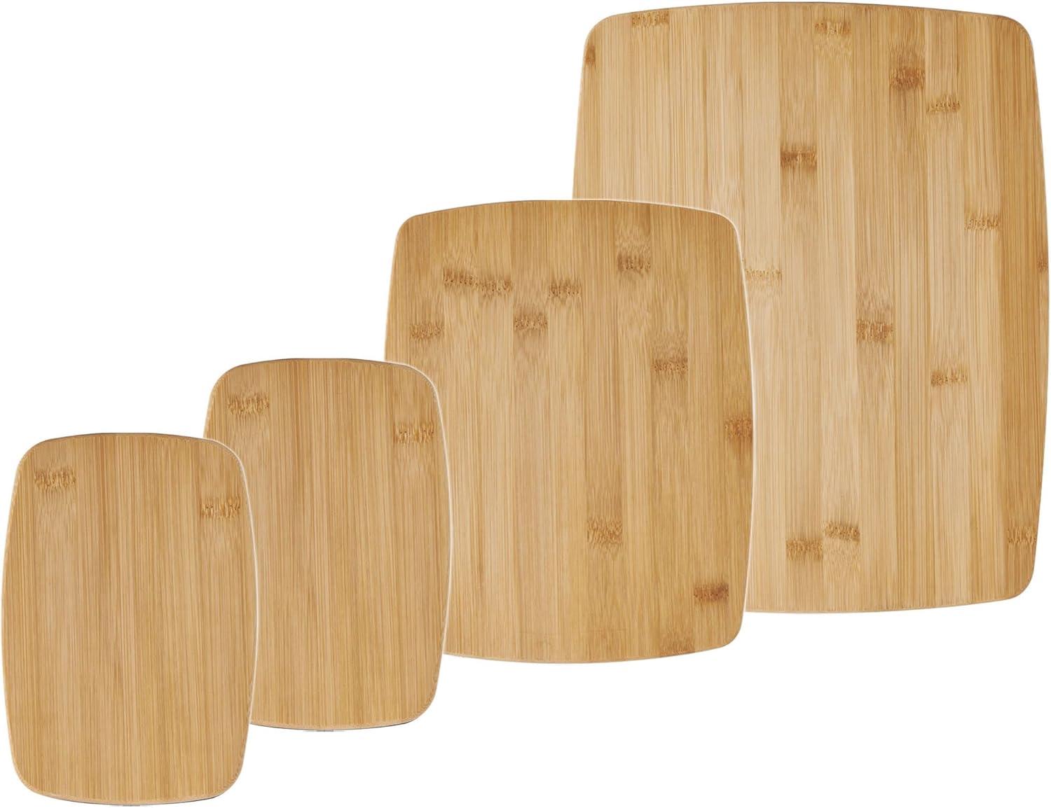 imageFarberware 3Piece Wood Cutting Board Set Reversible Chopping Boards for Meal Prep and Serving Charcuterie Boards Wooden Cutting Boards with Builtin Handles Set of 3 Assorted Sizes Bamboo14L x 11W