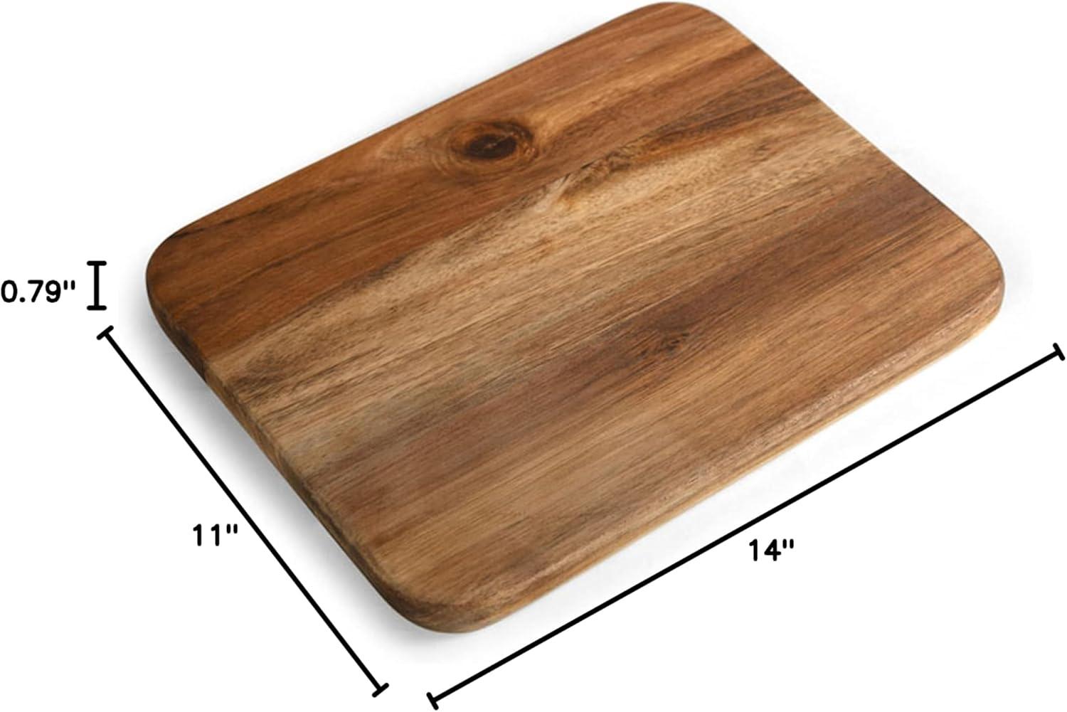 imageFarberware Acacia Wood Cutting Board 8quot x 10quot  Reversible Charcuterie Board for Kitchen Prep Chopping Meats ampamp Veggies Gentle on Knives Kitchen Starter ampamp Gift Essential14L x 11W