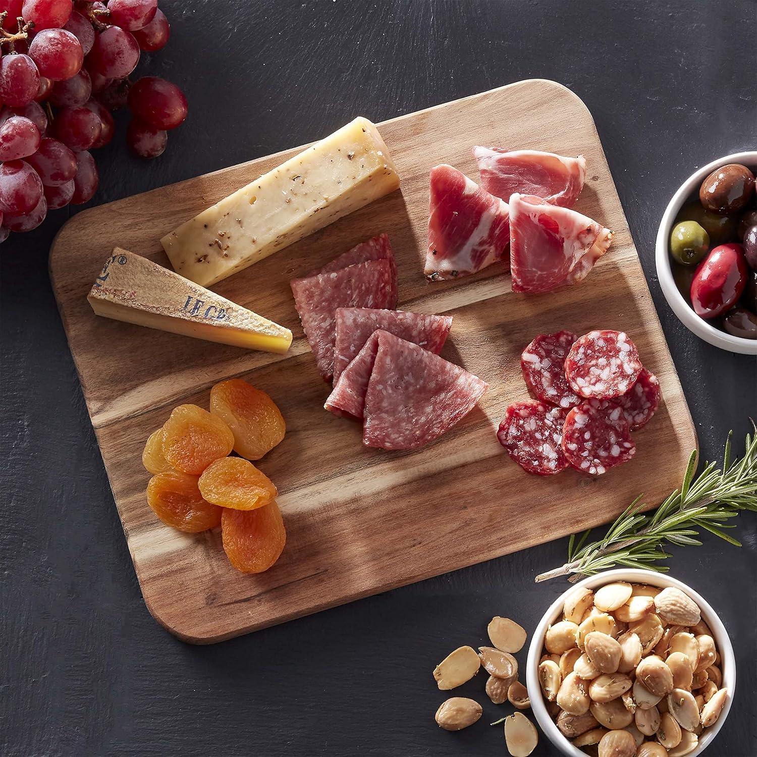 imageFarberware Acacia Wood Cutting Board 8quot x 10quot  Reversible Charcuterie Board for Kitchen Prep Chopping Meats ampamp Veggies Gentle on Knives Kitchen Starter ampamp Gift Essential14L x 11W