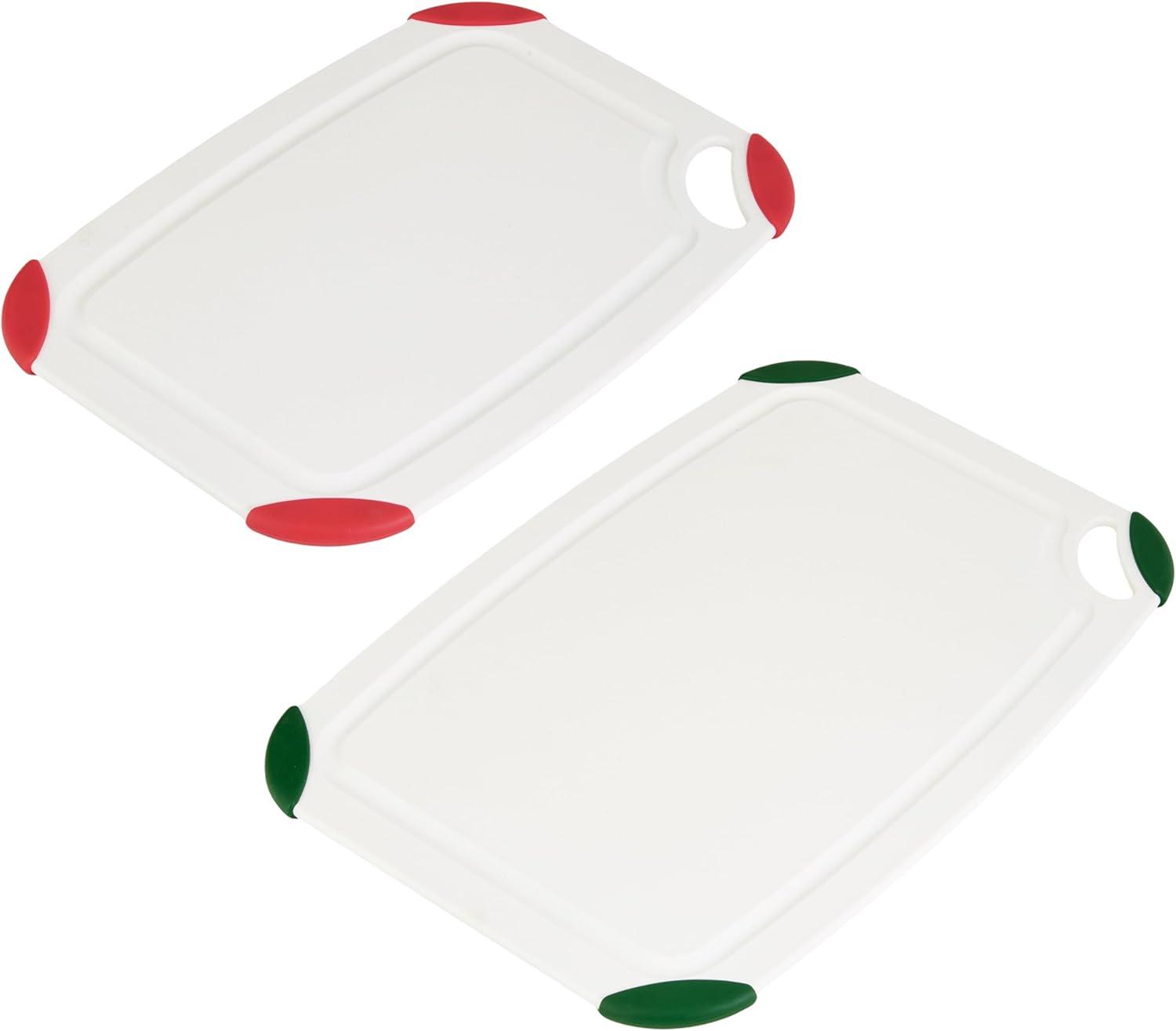 imageFarberware Cutting Board Set Made from Recycled PET RPET with NonSlip Edges Durable ampamp Dishwasher Safe 2PieceWhite