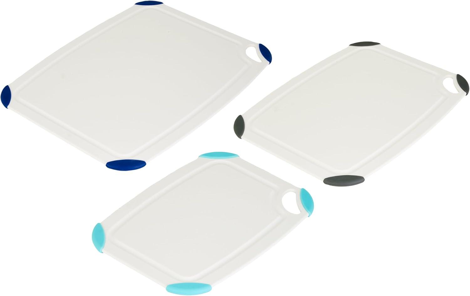 imageFarberware Cutting Board Set Made from Recycled PET RPET with NonSlip Edges Durable ampamp Dishwasher Safe 2PieceWhite