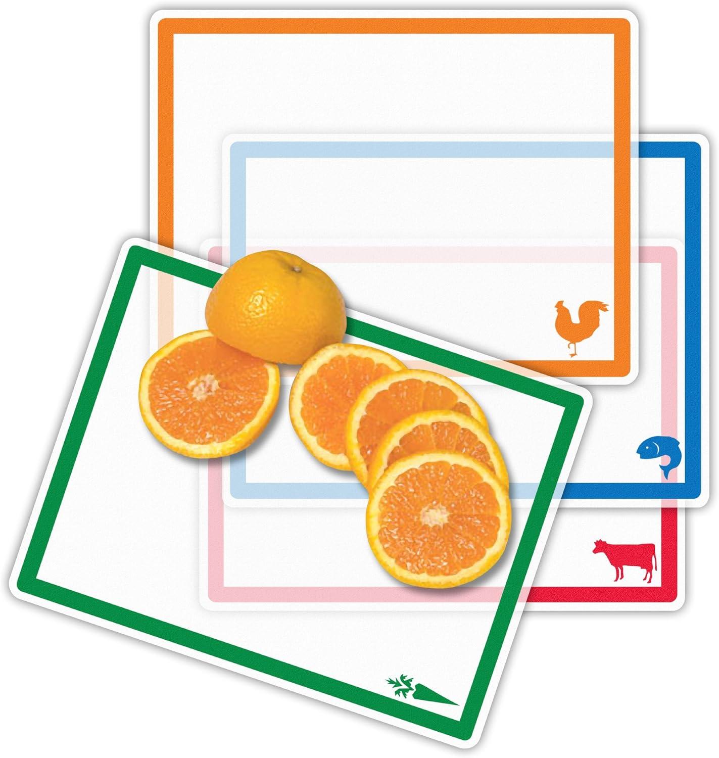 imageFarberware Flexible Cutting Mats with Food Icons 11Inchby15Inch Set of 4Small Icons