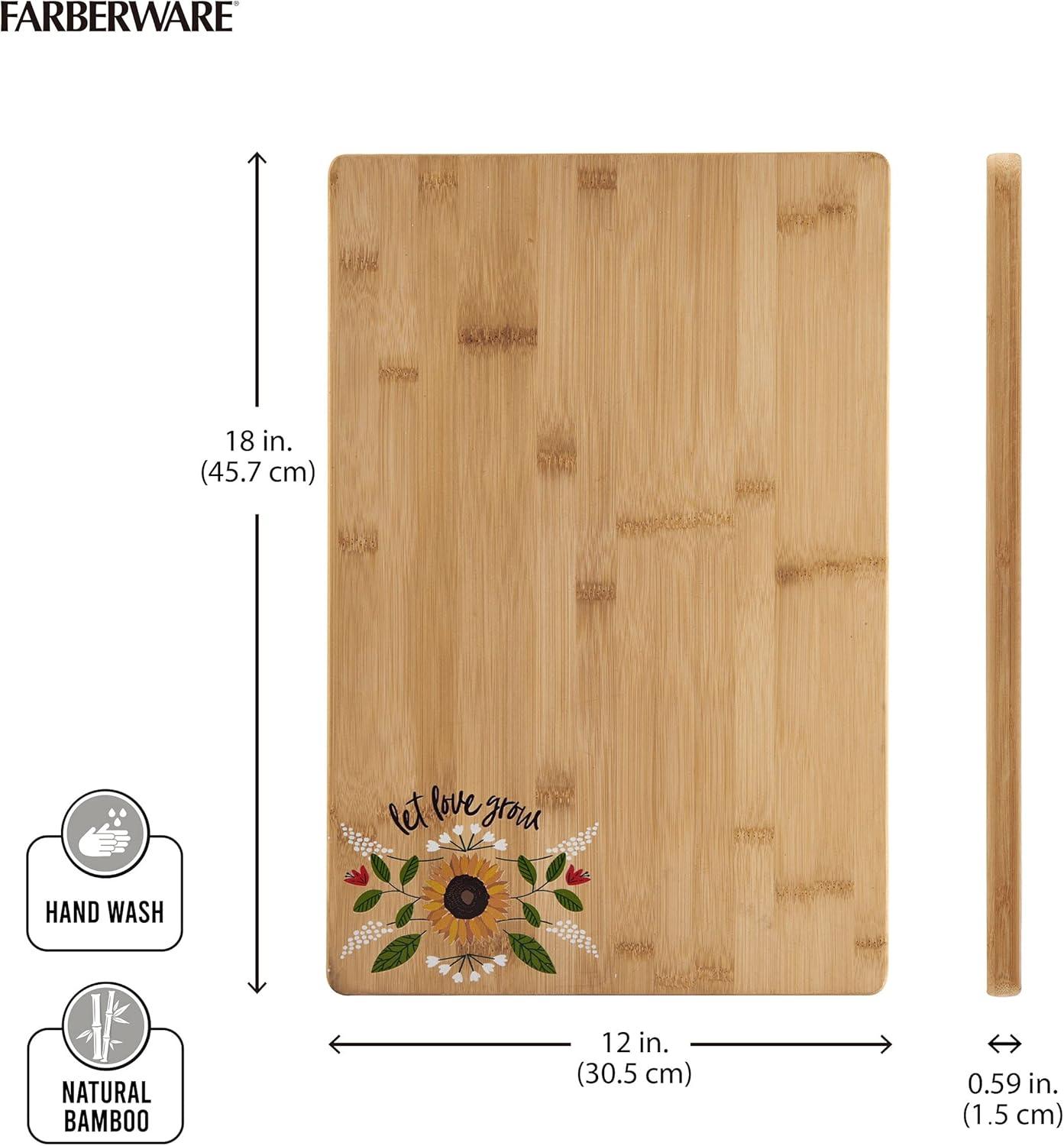 imageFarberware Give Thanks Bamboo Cutting Board 11x14InchLet Love Grow