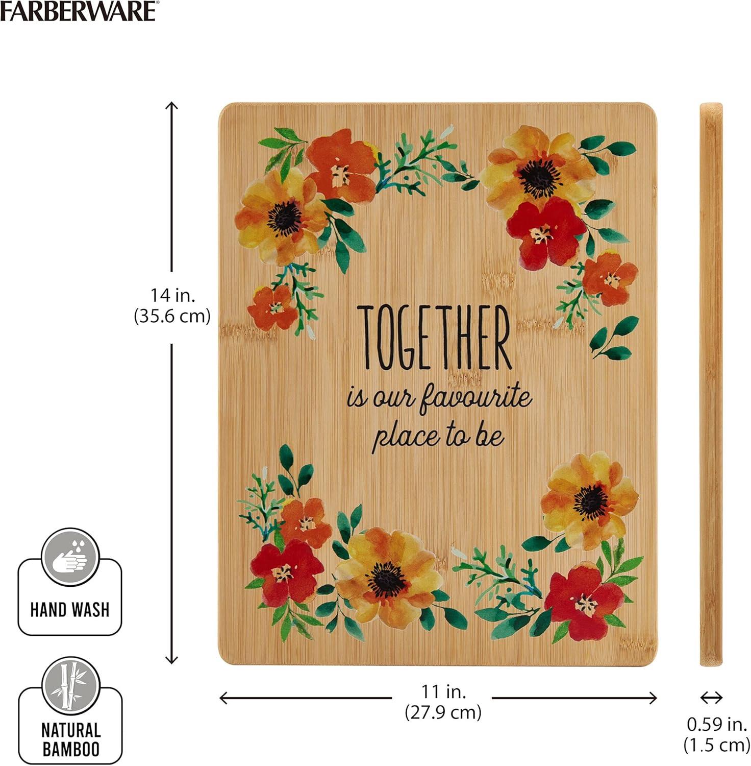 imageFarberware Give Thanks Bamboo Cutting Board 11x14InchTogether is Our Favorite Place To Be