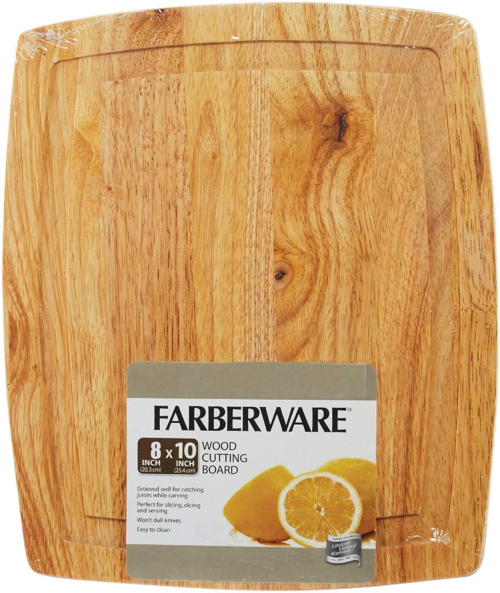 imageFarberware Hardwood Cutting Board with Drip Groove Trench 12Inchby18Inch Natural8inchby10inch