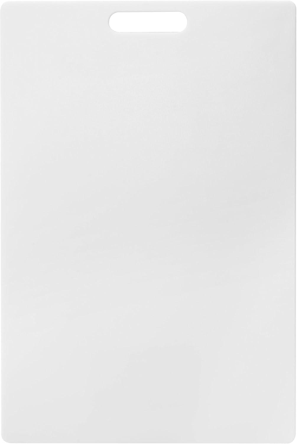 imageFarberware Large Cutting Board Dishwasher Safe Plastic Chopping Board for Kitchen with Easy Grip Handle 11inch by 14inch White15inch by 20inch