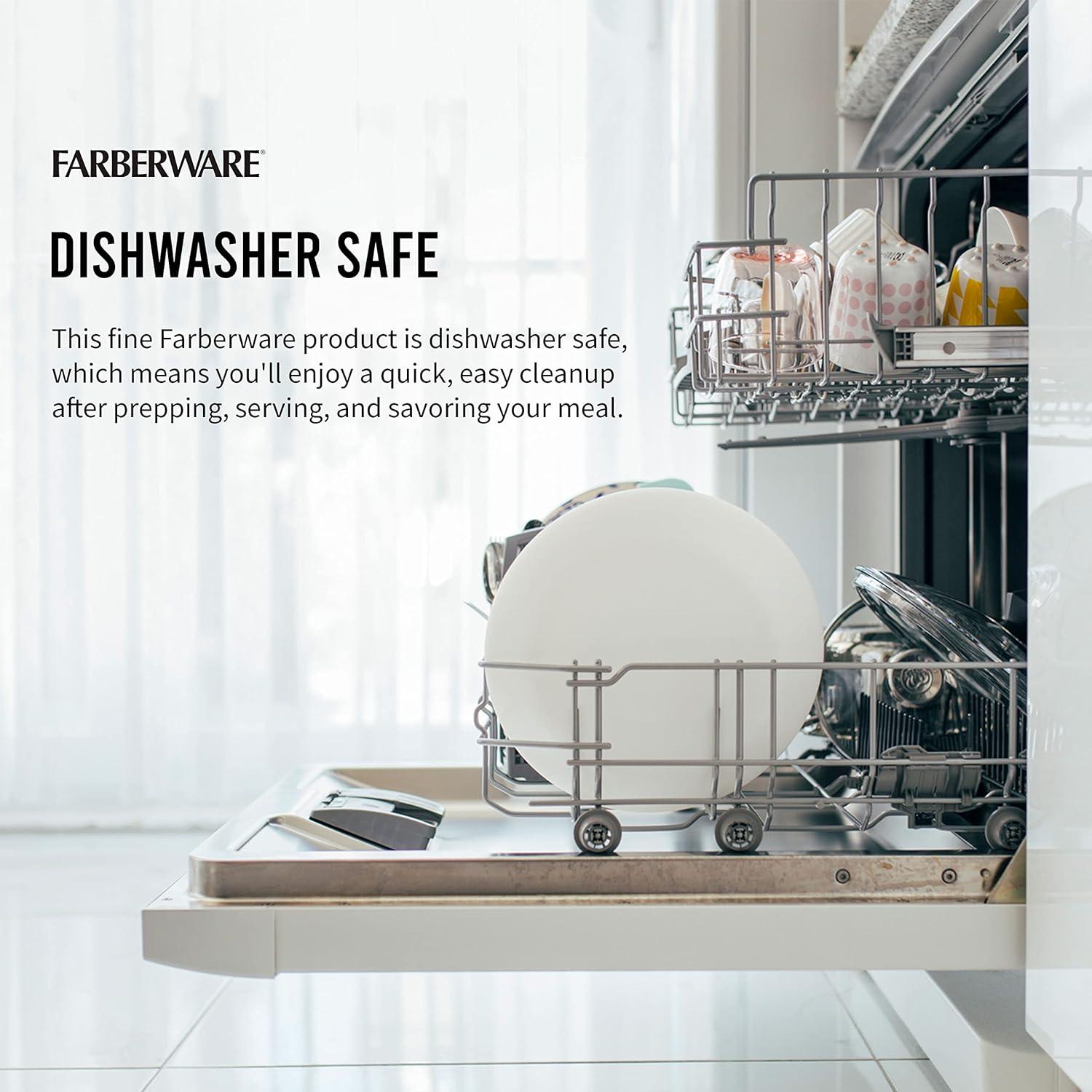 imageFarberware Large Cutting Board Dishwasher Safe Plastic Chopping Board for Kitchen with Easy Grip Handle 11inch by 14inch White201L x 15W