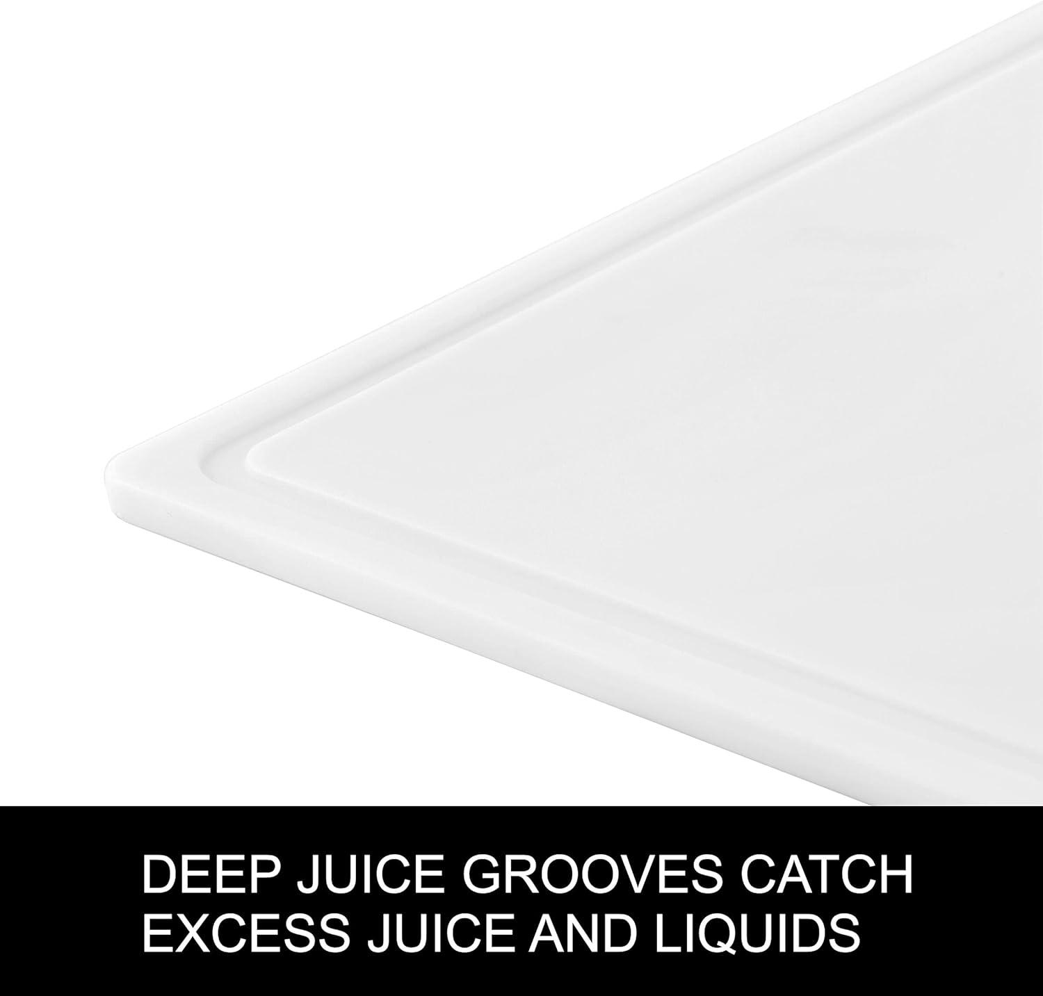 imageFarberware Large Cutting Board Dishwasher Safe Plastic Chopping Board for Kitchen with Easy Grip Handle 11inch by 14inch White201L x 15W