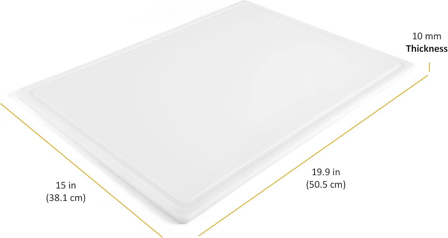 imageFarberware Large Cutting Board Dishwasher Safe Plastic Chopping Board for Kitchen with Easy Grip Handle 11inch by 14inch White201L x 15W