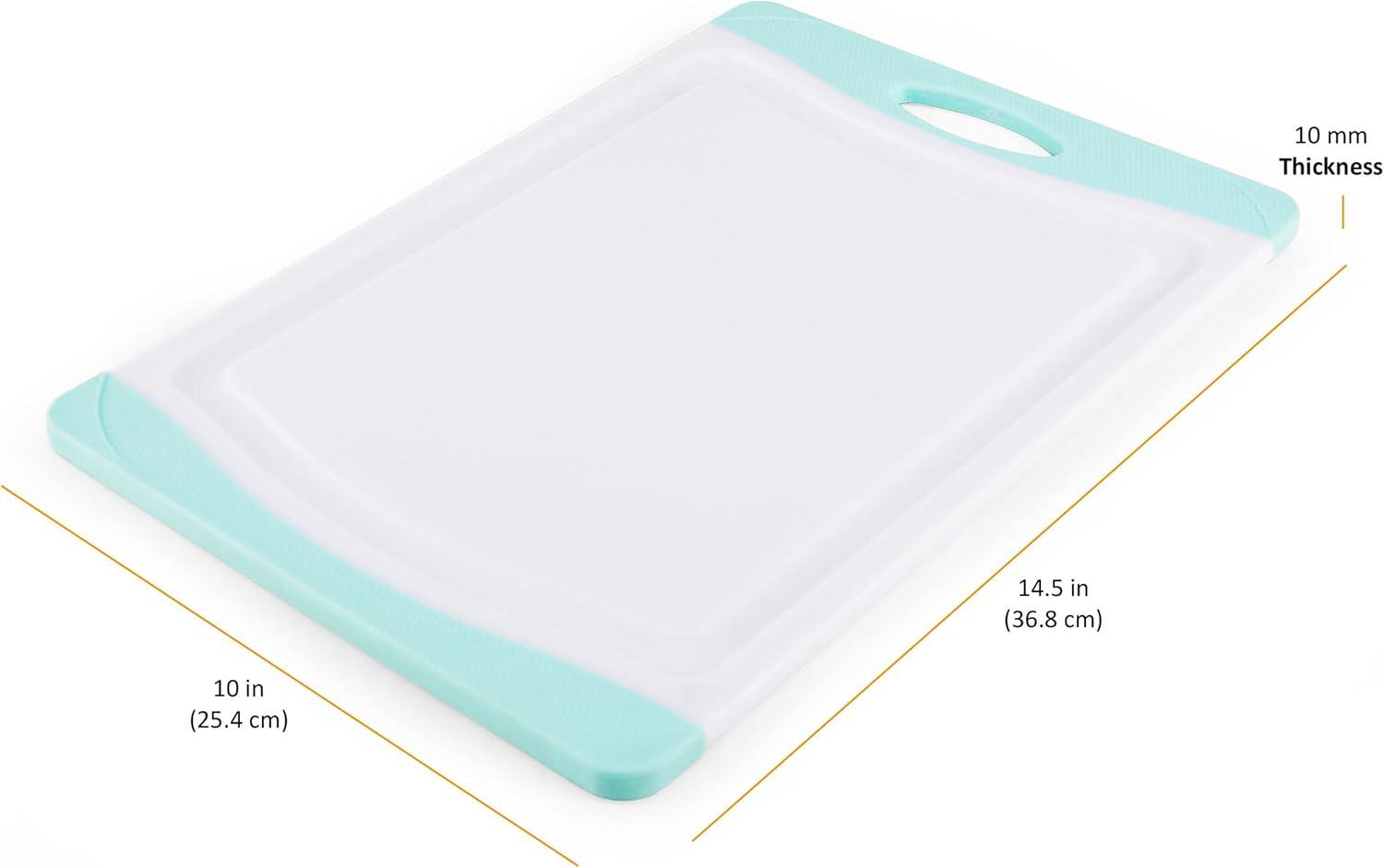imageFarberware Nonslip Poly Cutting Board 8x10Inch Gray and WhiteAqua and White