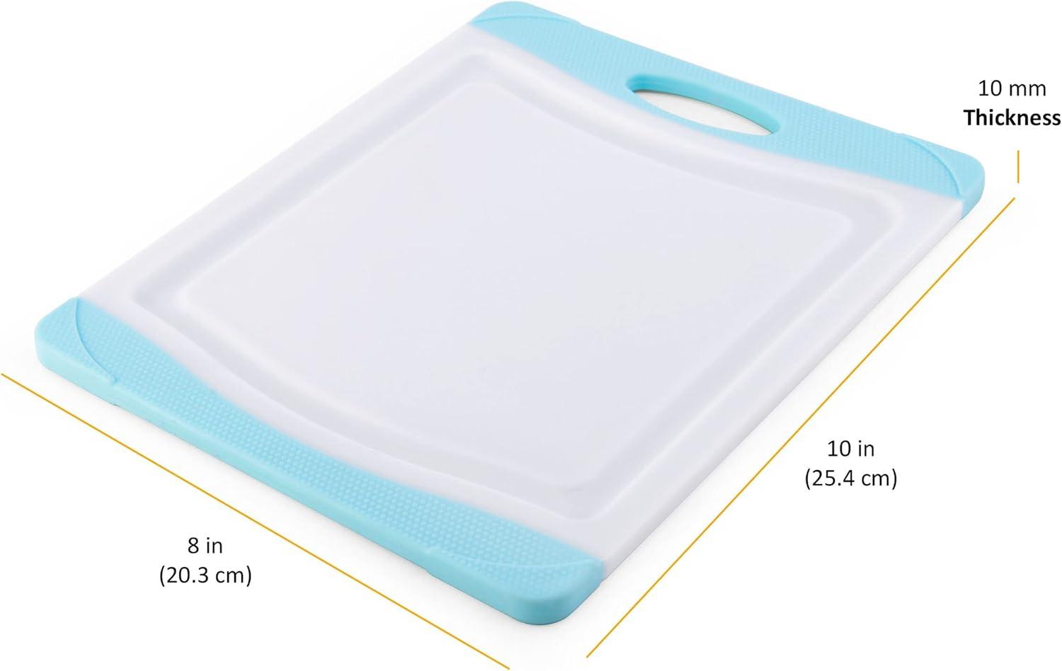 imageFarberware Nonslip Poly Cutting Board 8x10Inch Gray and WhiteAqua and White
