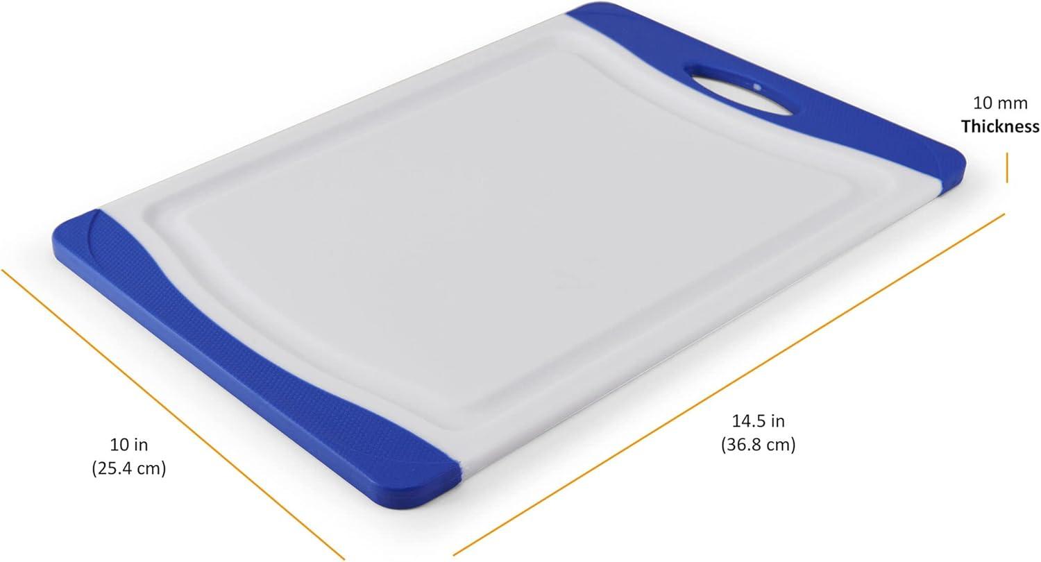 imageFarberware Nonslip Poly Cutting Board 8x10Inch Gray and WhiteBlue and White
