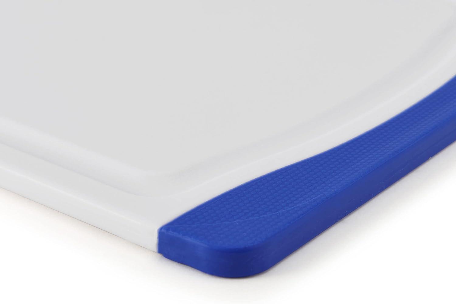 imageFarberware Nonslip Poly Cutting Board 8x10Inch Gray and WhiteBlue and White