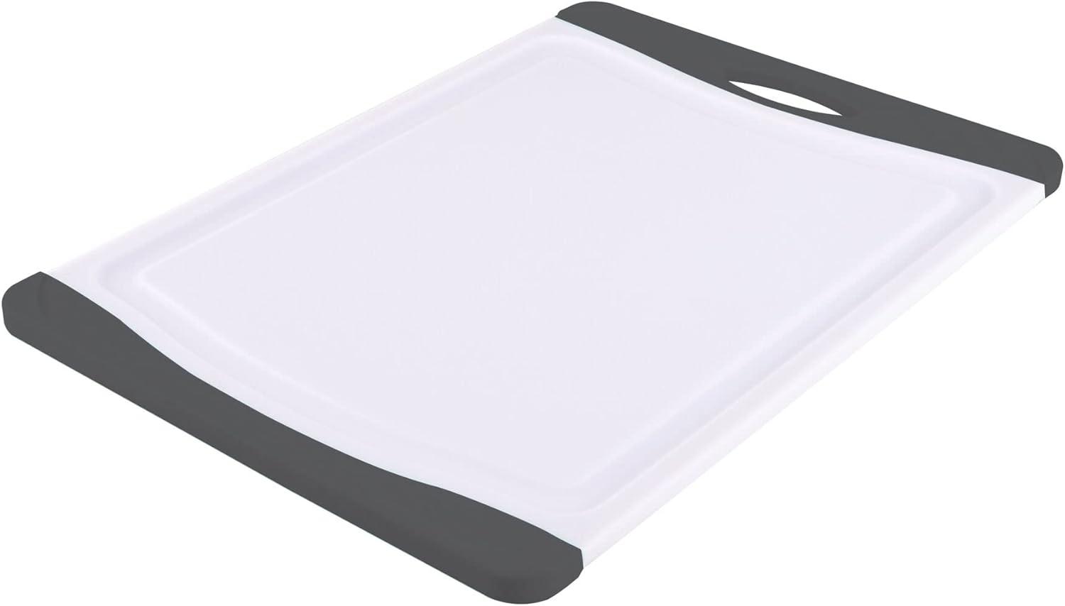 imageFarberware Nonslip Poly Cutting Board 8x10Inch Gray and WhiteGray and White