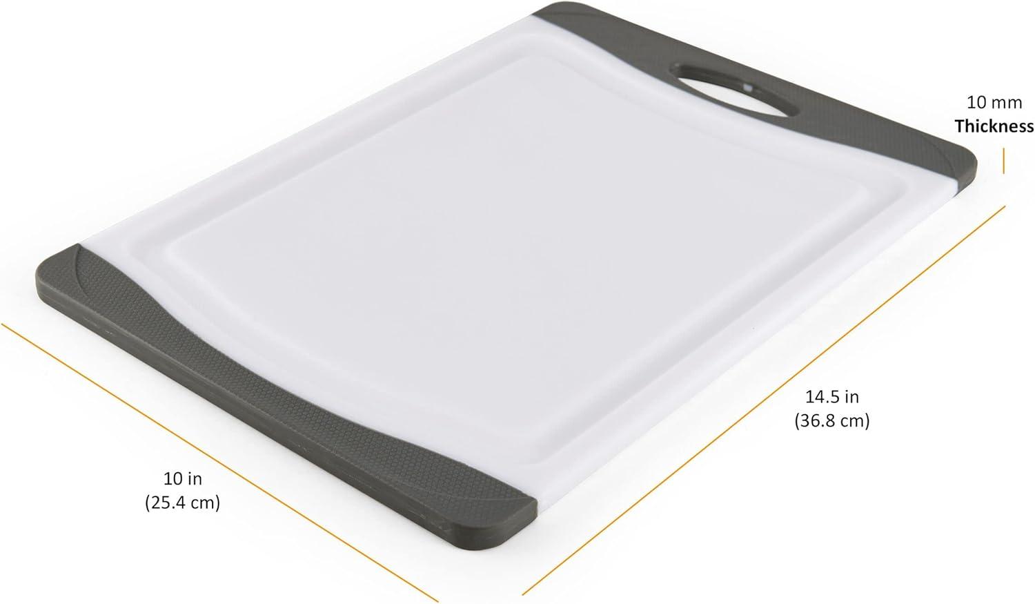 imageFarberware Nonslip Poly Cutting Board 8x10Inch Gray and WhiteGray and White