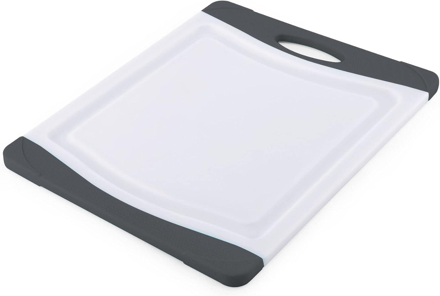 imageFarberware Nonslip Poly Cutting Board 8x10Inch Gray and WhiteGray and White