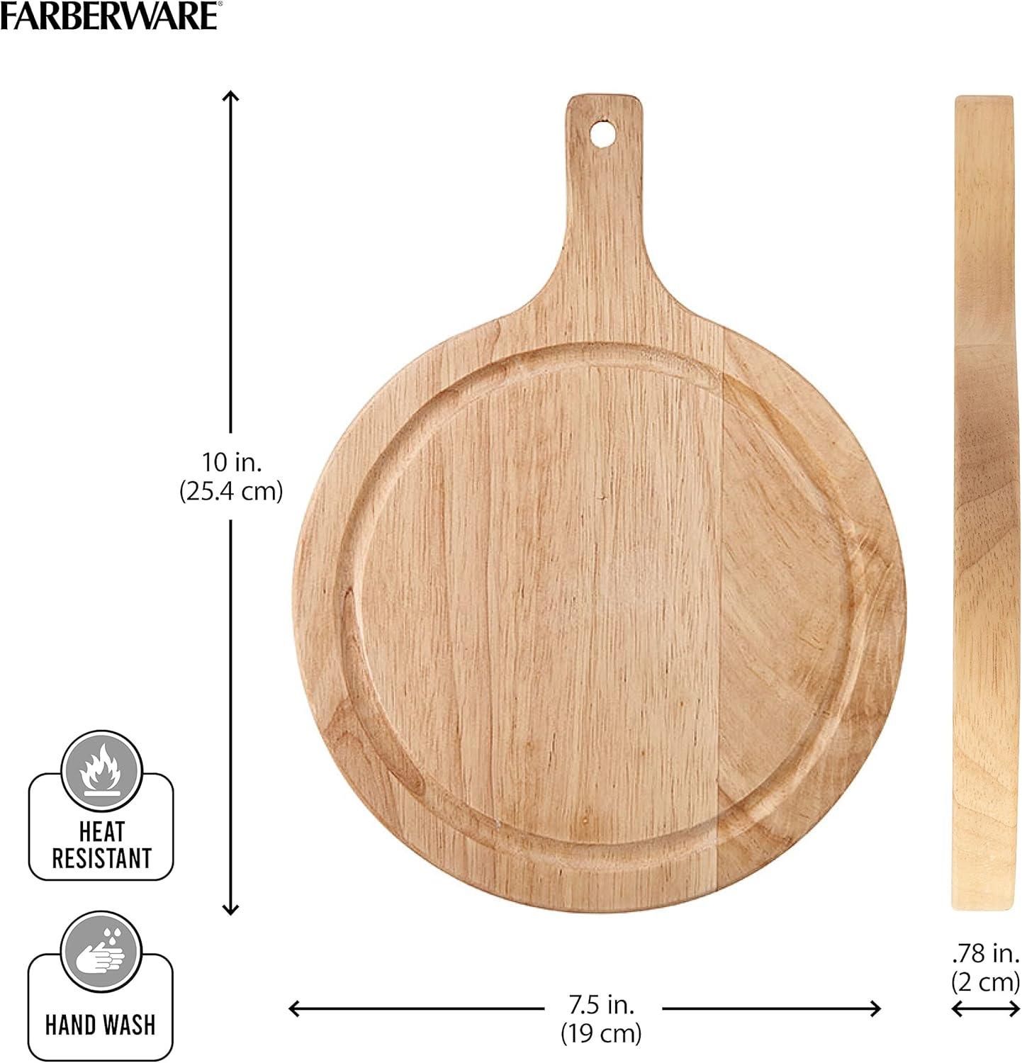 imageFarberware Round Paddle Board with Juice Groove 75x10 Inch Rubberwood10L x 75W