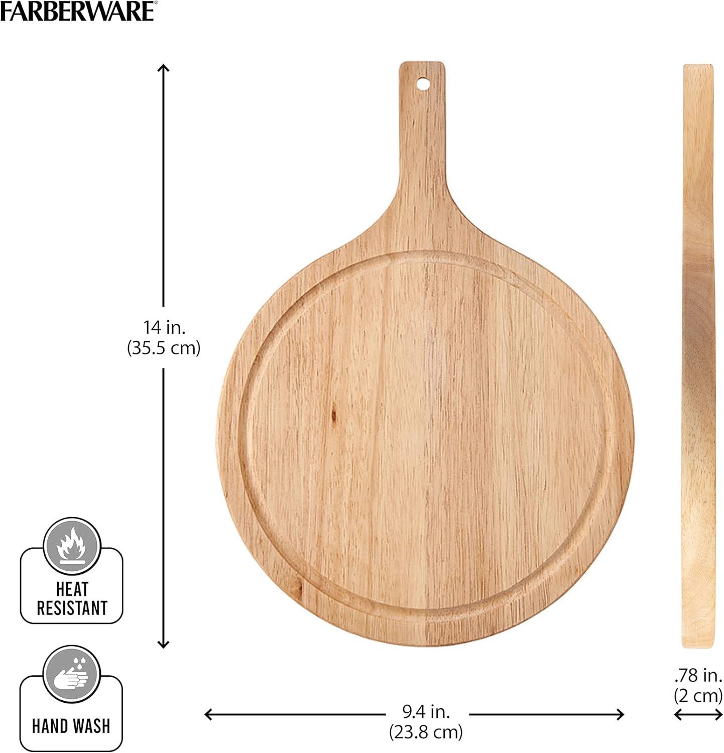 imageFarberware Round Paddle Board with Juice Groove 75x10 Inch Rubberwood14L x 98W