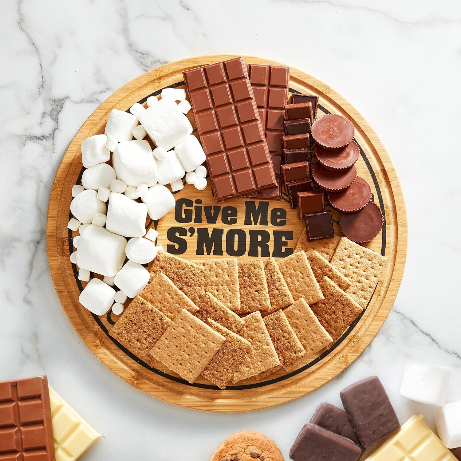 imageFarberware Smore Board with Recessed Handles Reversible Kitchen Cutting Board for Entertaining and Meal Prep Decorative Wood Board 16 Inch BambooNatural