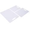 imageFarberware 3Piece Plastic Cutting Board Set DishwasherSafe Poly Chopping Board for Kitchen with Paddle Charcuterie Board Set WhiteSet  Cutting Board