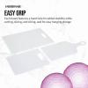 imageFarberware 3Piece Plastic Cutting Board Set DishwasherSafe Poly Chopping Board for Kitchen with Paddle Charcuterie Board Set WhiteSet