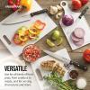 imageFarberware 3Piece Plastic Cutting Board Set DishwasherSafe Poly Chopping Board for Kitchen with Paddle Charcuterie Board Set WhiteSet