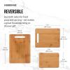imageFarberware 3Piece Wood Cutting Board Set Reversible Chopping Boards for Meal Prep and Serving Charcuterie Boards Wooden Cutting Boards with Builtin Handles Set of 3 Assorted Sizes Bamboo11L x 08W
