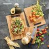 imageFarberware 3Piece Wood Cutting Board Set Reversible Chopping Boards for Meal Prep and Serving Charcuterie Boards Wooden Cutting Boards with Builtin Handles Set of 3 Assorted Sizes Bamboo11L x 08W