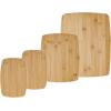 imageFarberware 3Piece Wood Cutting Board Set Reversible Chopping Boards for Meal Prep and Serving Charcuterie Boards Wooden Cutting Boards with Builtin Handles Set of 3 Assorted Sizes Bamboo14L x 11W