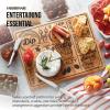 imageFarberware Charcuterie Board with Recessed Handles Reversible Kitchen Cutting Board for Entertaining and Meal Prep Decorative Wood Cheese Board 11inch x 14Inch Bamboo142L x 11W