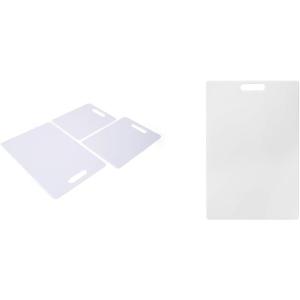 imageFarberware 3Piece Plastic Cutting Board Set DishwasherSafe Poly Chopping Board for Kitchen with Paddle Charcuterie Board Set WhiteSet  Cutting Board