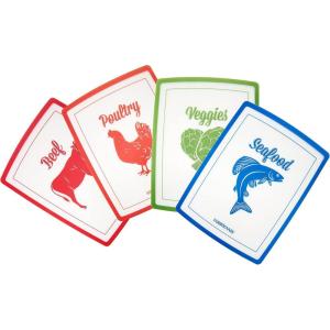 imageFarberware Flexible Cutting Mats with Food Icons 11Inchby15Inch Set of 4Large Icons