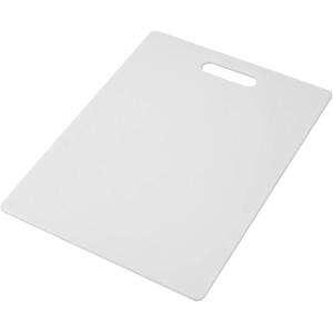 imageFarberware Large Cutting Board Dishwasher Safe Plastic Chopping Board for Kitchen with Easy Grip Handle 11inch by 14inch White14L x 11W