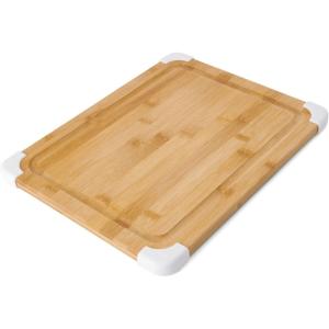 imageFarberware Nonslip Bamboo Cutting Board with Juice Groove 11x14 Inch White14L x 11W