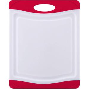 imageFarberware Nonslip Poly Cutting Board 8x10Inch Gray and WhiteRedWhite