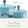 imageFarberware 120 Limited Edition Stainless Steel Cookware Pots and Pans Set with Prestige Kitchen Tools 10 Piece Aqua BlueAqua Blue