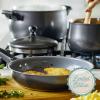imageFarberware 120 Limited Edition Stainless Steel Cookware Pots and Pans Set with Prestige Kitchen Tools 10 Piece Aqua BluePewter Gray